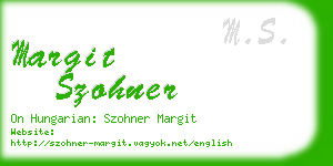 margit szohner business card